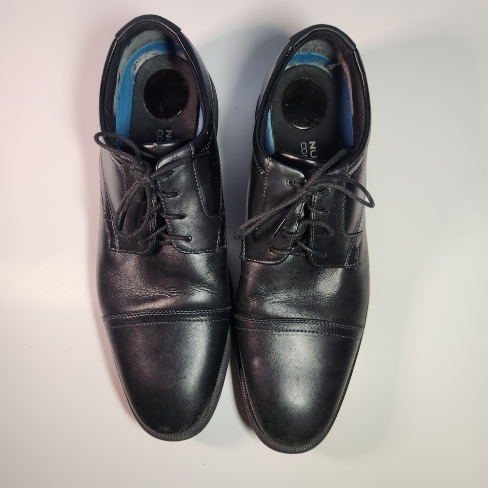 Nunn Bush Mens‎ Black Leather Dress Shoes Comfort Gel Size 12M Oxfords